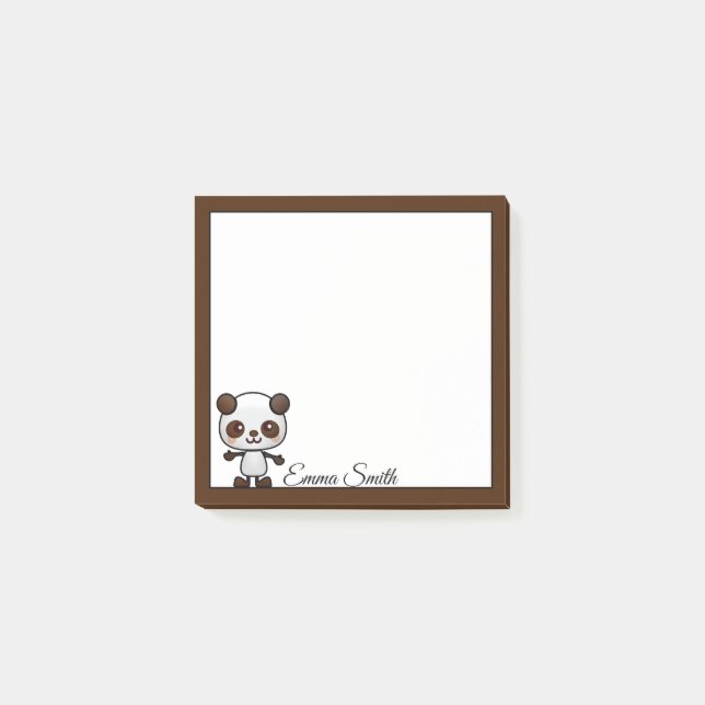 Personalisierter Kawaii-Panda-Bär Post-it Klebezettel (Vorderseite)