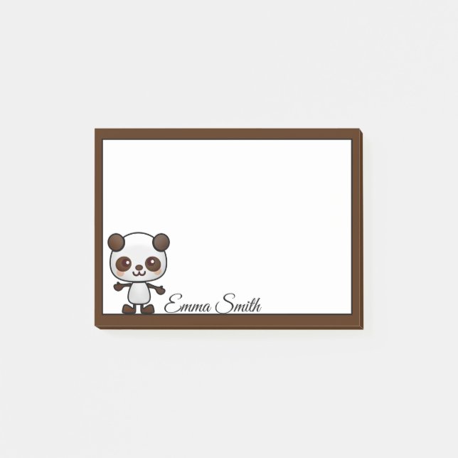 Personalisierter Kawaii-Panda-Bär Post-it Klebezettel (Vorderseite)