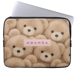 Personalisierter Kawaii Plüsch-Teddybär Laptopschutzhülle