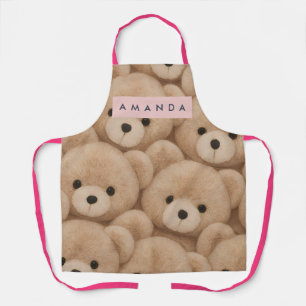 Personalisierter Kawaii Plüsch-Teddybär Schürze