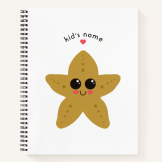 Personalisierter Kawaii Seestern Kinder Süßer Ozea Notizbuch