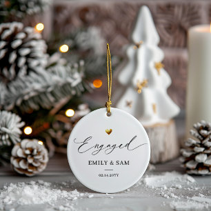 Personalisierter Keramik-Schmuck 'Engagiertes gold Keramik Ornament