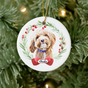 Personalisierter Keramik-Schmuck mit Pudel-Motiv Keramik Ornament