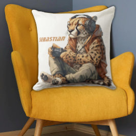 Personalisierter KeuchkissenGamer Gepard für Kinde Kissen