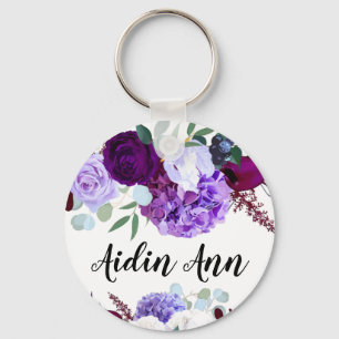 Personalisierter Key Chain Lavender Hibisken auf W Schlüsselanhänger