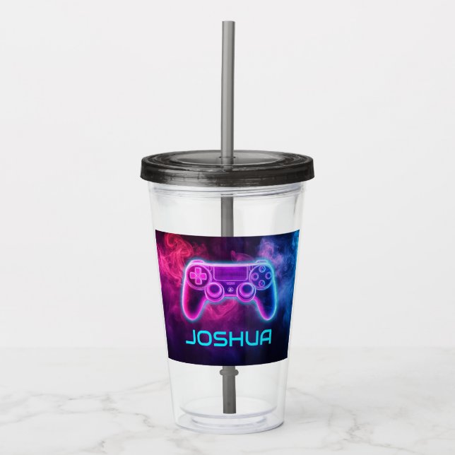 Personalisierter Kids-Gaming-Controller Acryltrinkbecher (Vorderseite)