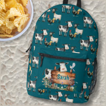 Personalisierter Kinder-Rucksack mit Bauernhof-Küh
