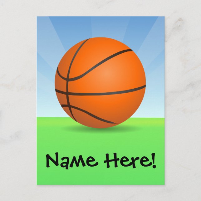 Personalisierter Kindersport Basketball Sonntag Postkarte (Vorderseite)