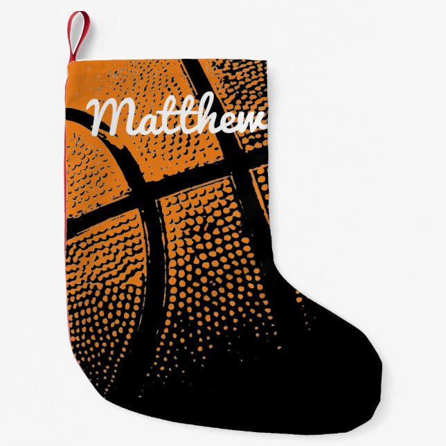 Personalisierter Kindersportbasketball Kleiner Weihnachtsstrumpf (Vorderseite)