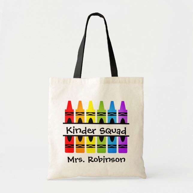 Personalisierter KinderSquad Crayon-Lehrer Tragetasche (Vorne)
