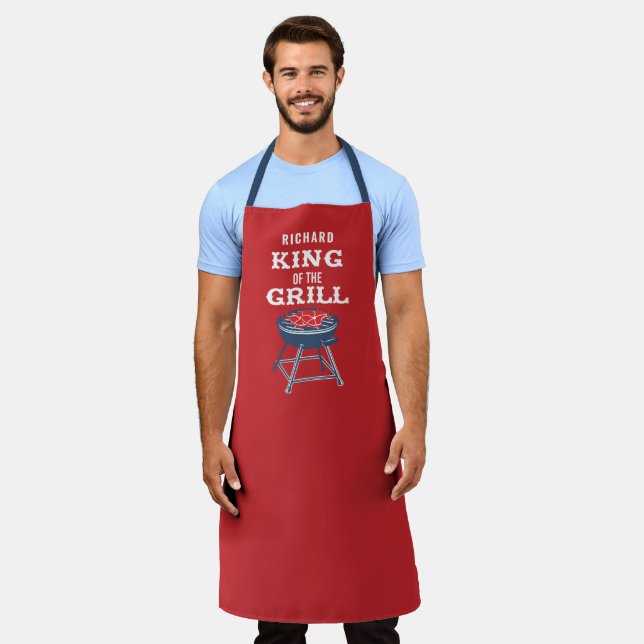 Personalisierter King of the Grill GRILLEN Schürze (Getragen)