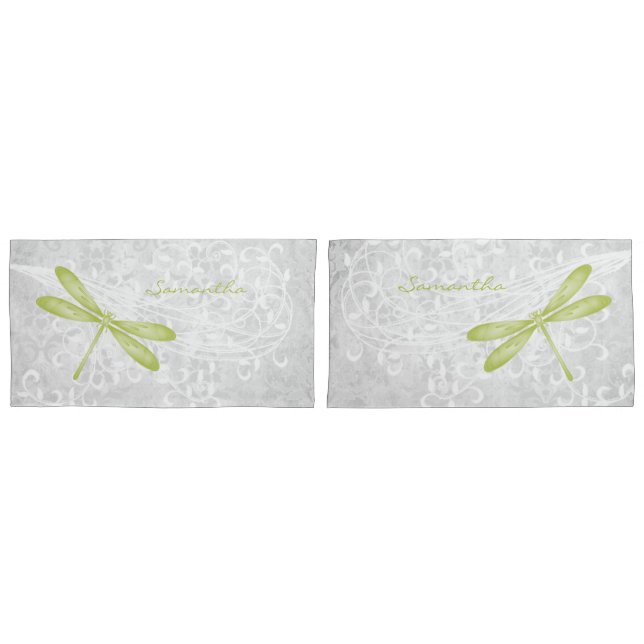 Personalisierter Kissenfall für Grüne Libelle Kissenbezug (Vorderseite-Set)