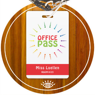 Personalisierter Klassenraum-Büro-Hall-Pass Ausweis