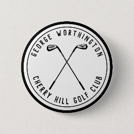 Personalisierter klassischer Golfclub in Schwarz Button