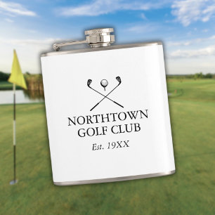 Personalisierter klassischer Golfclub-Name Flachmann
