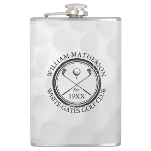 Personalisierter klassischer Golfclub-Name Flachmann
