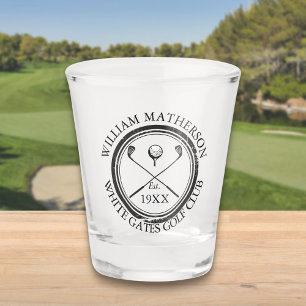 Personalisierter klassischer Golfclub-Name Schnapsglas