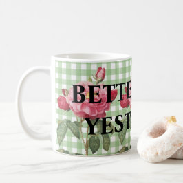 Personalisierter klassischer Tartan in Grün im Lan Kaffeetasse