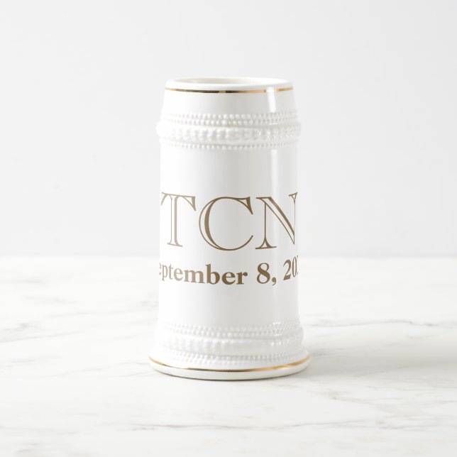 Personalisierter klassischer Trauzeuge Beer Stein Bierglas (Mittel)