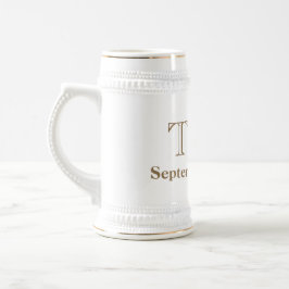 Personalisierter klassischer Trauzeuge Beer Stein Bierglas