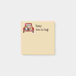 Personalisierter kleiner roter LKW Post-it Klebezettel