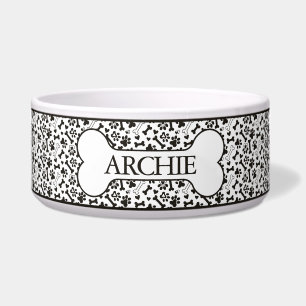 Personalisierter Knochen-Hunde-Name Napf