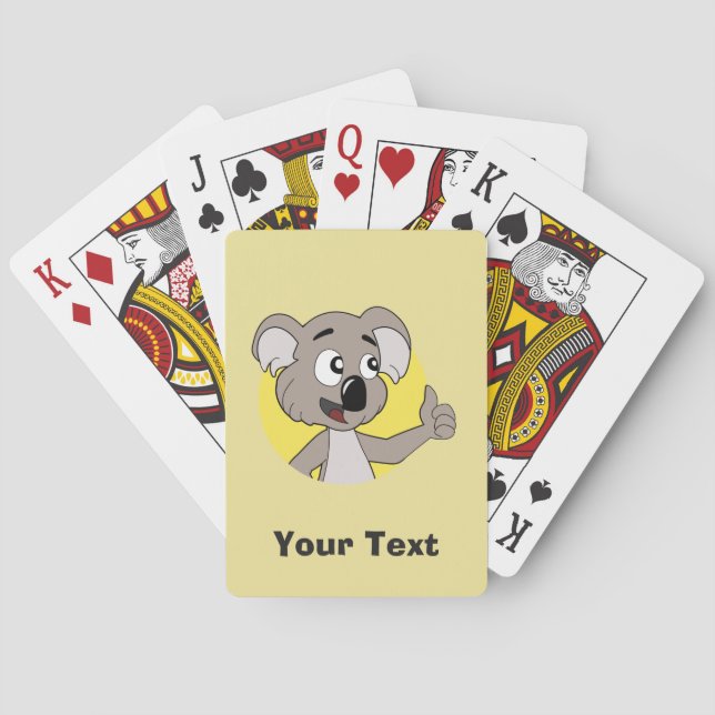 Personalisierter Koala Bär Cartoon Spielkarten (Rückseite)