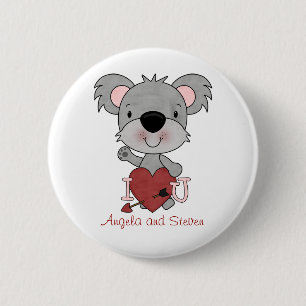 Personalisierter Koala-Liebe-Knopf Button