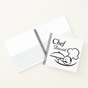 Personalisierter Koch Minimalistisch Illustration Notizbuch