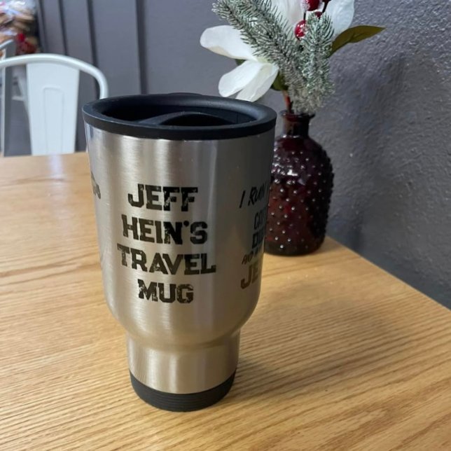 PERSONALISIERTER Koffein Diesel und Jesus Grunge Reisebecher (my hubby loves his custom travel mug!!)