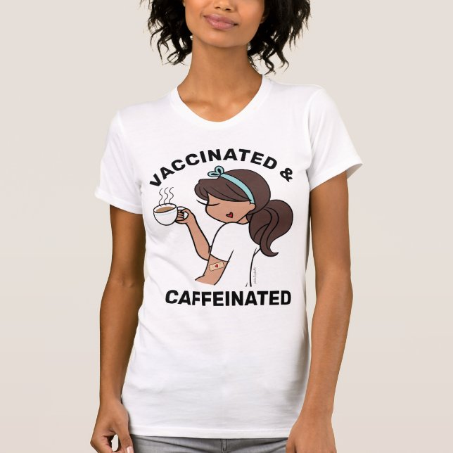Personalisierter koffeinierter und geimpfter T - S T-Shirt (Vorderseite)