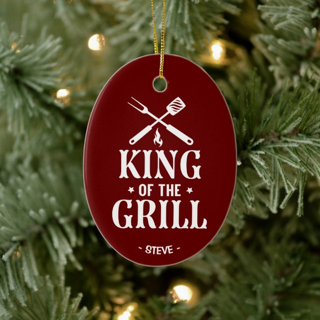 Personalisierter König der Grillen Keramik Ornament (Baum)