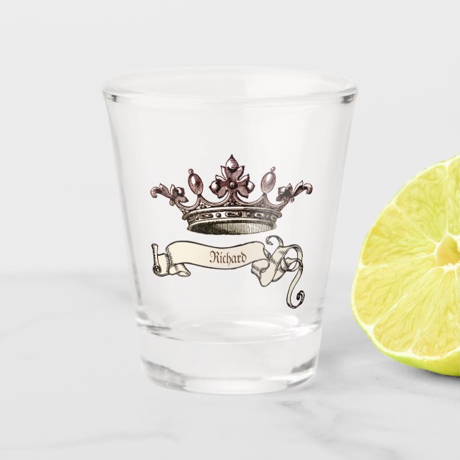 Personalisierter königlicher Erlass Schnapsglas (Vorderseite)