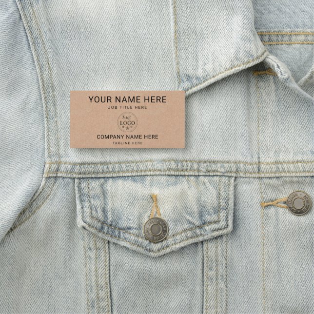 Personalisierter Kraft Style 3" X 1,5" Rechteck Namensschild (Beispiel)
