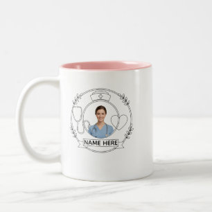 Personalisierter Krankenpfleger-Tasse mit Namen un Zweifarbige Tasse