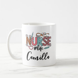 Personalisierter Krankenpflegertasse mit Blumendes Kaffeetasse