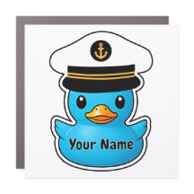 Personalisierter Kreuzfahrt-Enten-Magnet Blau Capt