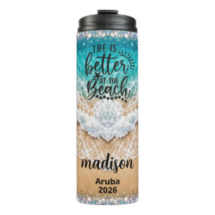 Personalisierter Kreuzfahrt-Urlaub Name Tumbler Ta Thermosbecher