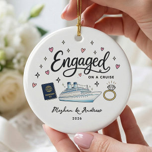 Personalisierter Kreuzfahrt-Verlobungs-Schmuck Keramik Ornament