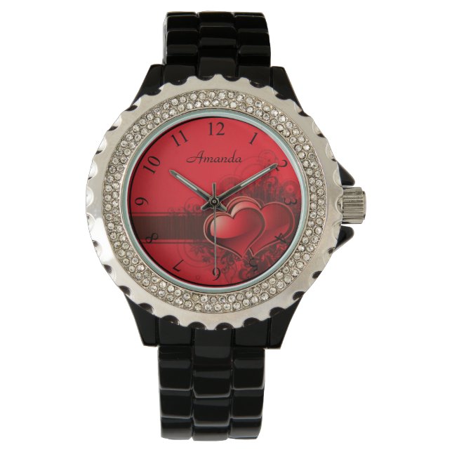 Personalisierter Kristall von Frauen Armbanduhr (Vorderseite)