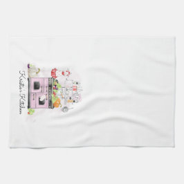 Personalisierter Küchen-Rosa-Ofen Geschirrtuch