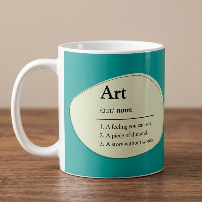 Personalisierter Kunstwörterbuch-Stil-Kaffeebecher Kaffeetasse (Fully customizable coffee mug for art lovers)