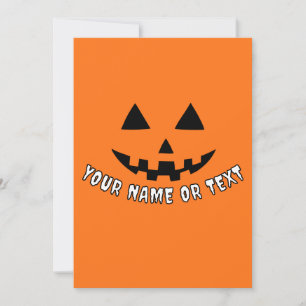 Personalisierter Kürbis Halloween Dein Name oder T Feiertagskarte