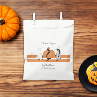 Personalisierter Kürbis-Pinguin Lustiger Halloween Geschenktütchen