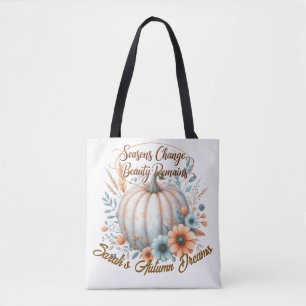 Personalisierter Kürbis und Blumenkäse - Cu Tasche