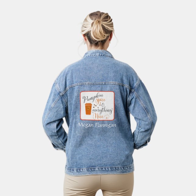 Personalisierter Kürbis und Gewürz für immer Jeansjacke (Modell)