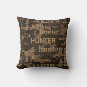 Personalisierter kürzerer Name Braun Camo Kissen