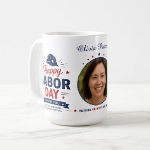 Personalisierter Labor Day Foto- & Namensbecher Kaffeetasse