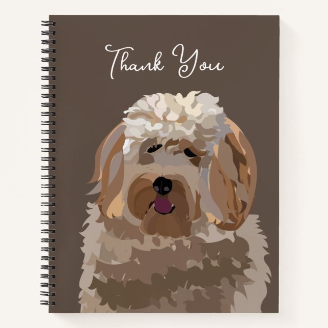 Personalisierter Labradoodle Hund Notizbuch (Vorderseite)