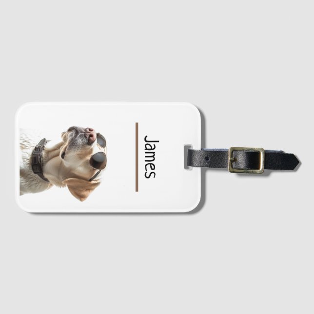 Personalisierter Labrador Retriever Gepäckanhänger (Vorderseite (Horizontal))
